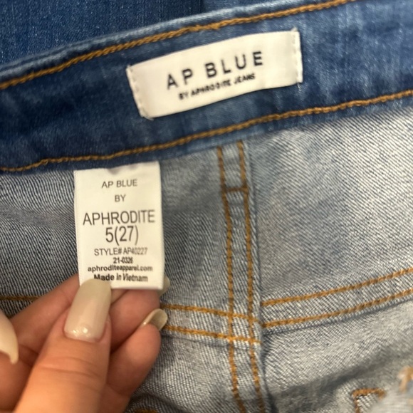 Aphrodite Blue Flare Distressed Jeans - Picture 3 of 6